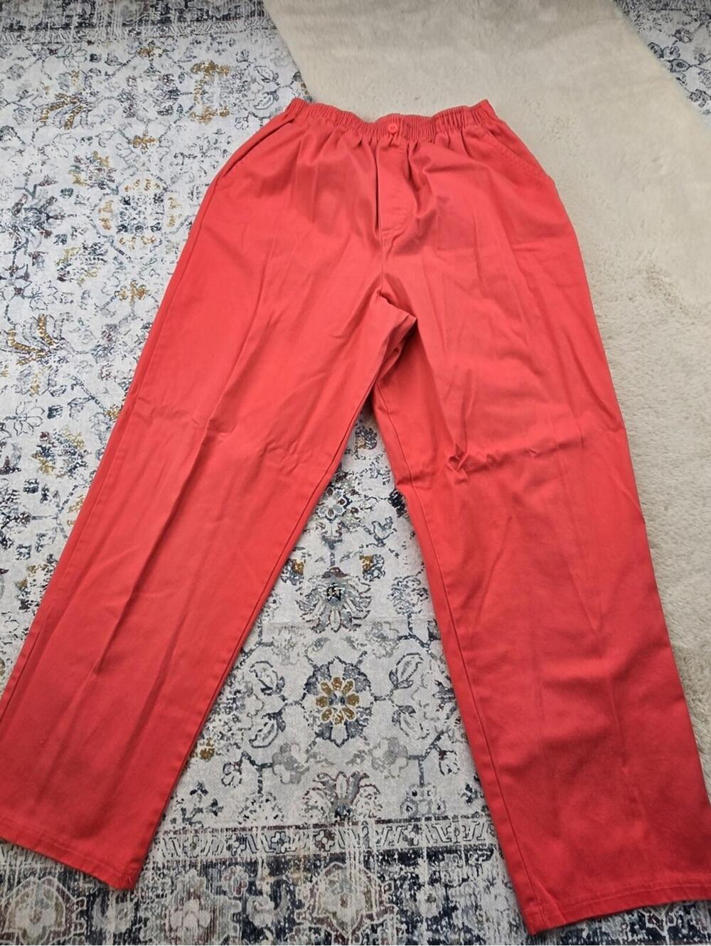Bobbie Brooks Women Pull On Pants Red Orange Tropical Punch 18